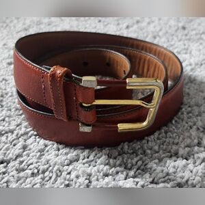 Pierre Cardin Vintage Leather Belt Size 38 (95cm) Rich Brown Two-tone Buckle